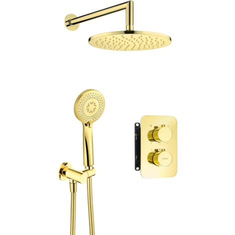 Unterputz-Duschset, mit thermostatischer Box Gold
