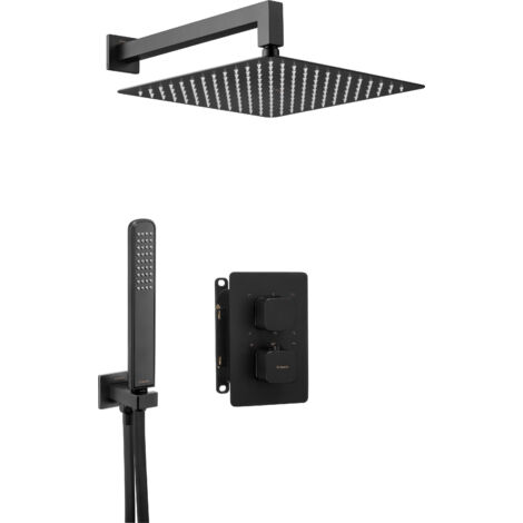 Unterputz-Duschset, mit thermostatischer Box Nero