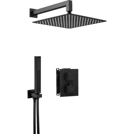 Unterputz-Duschset thermostatischer Box Schwarz