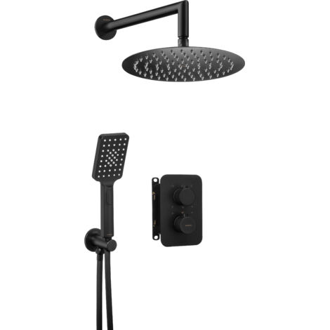 Unterputz-Duschset,mit thermostatischer Schwarz