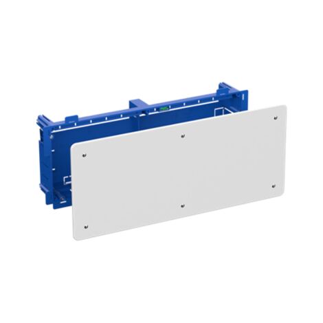 Unterputz-Hohltrennwand-Anschlussdose für Ø25-mm-Rohr mit Blindabdeckung IP20 42x18x6,4cm Farbe Blau und Weiße