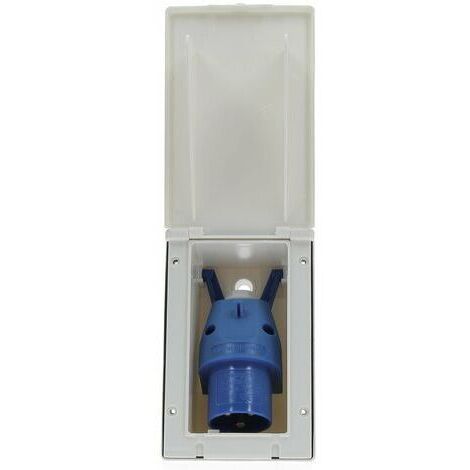 Unterputz-Steckdose mit drehbarem Stecker, CE17-konform, weiß