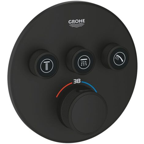 Unterputz-Thermostat Grohe Grohtherm SmartControl mit 3 Absperrventilen, phantom black - 29508KF0
