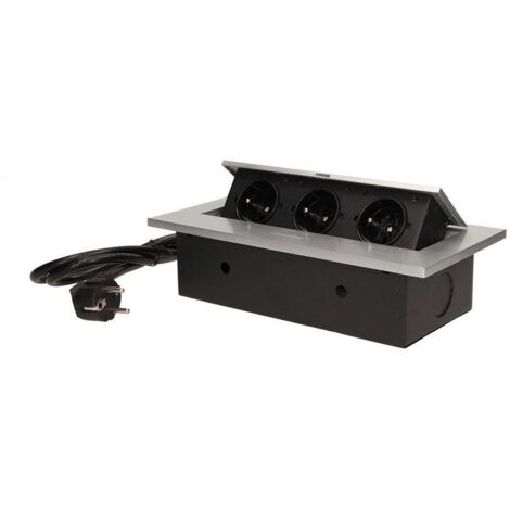 Unterputzsteckdosen 3x250V mit dickem Rand 1,5 m silber OR-AE-1338/G