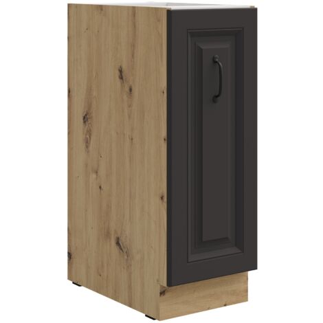 Unterschrank 30 Schrankauszug Stilo Weiß + Eiche Artisan Küchenzeile Küchenblock Küche Landhaus