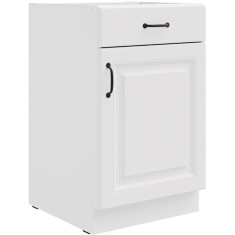 Unterschrank 50 cm Stilo Weiß Küchenzeile Vollauszug Soft-Close Küche Landhaus
