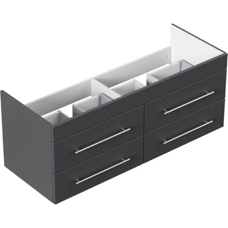 Unterschrank für Villeroy und Boch Venticello 130 cm Doppel B anthrazit seiden.