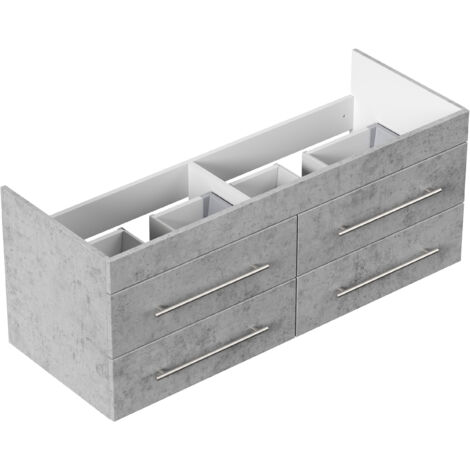 Unterschrank für Villeroy und Boch Venticello 130 cm Doppel B SoftClose beton