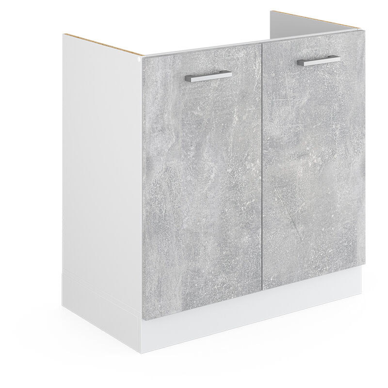 Vicco - Spülenunterschrank R-line, Beton, 80 Cm Mit Türen, Ohne Arbeitsplatte