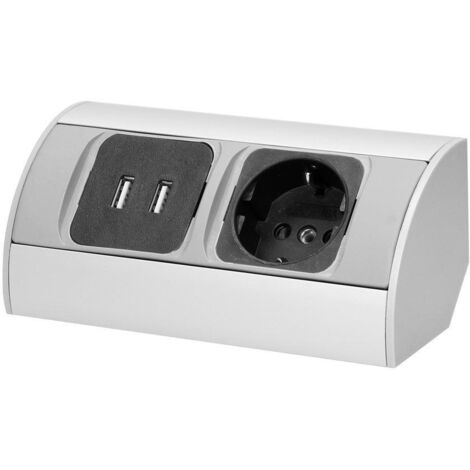 Unterschrank-Möbelsteckdose 230V + 2xUSB - OR-AE-1310(GS) Schuko