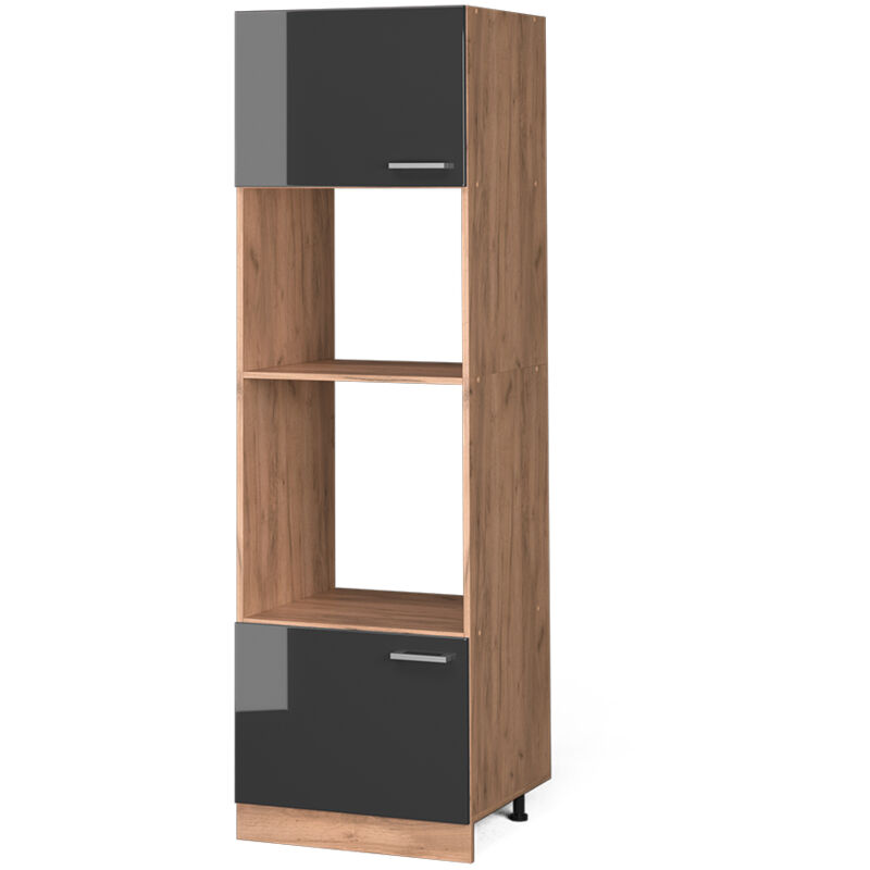 Vicco - Mikrowellenschrank R-line, Anthrazit Hochglanz, 60 Cm