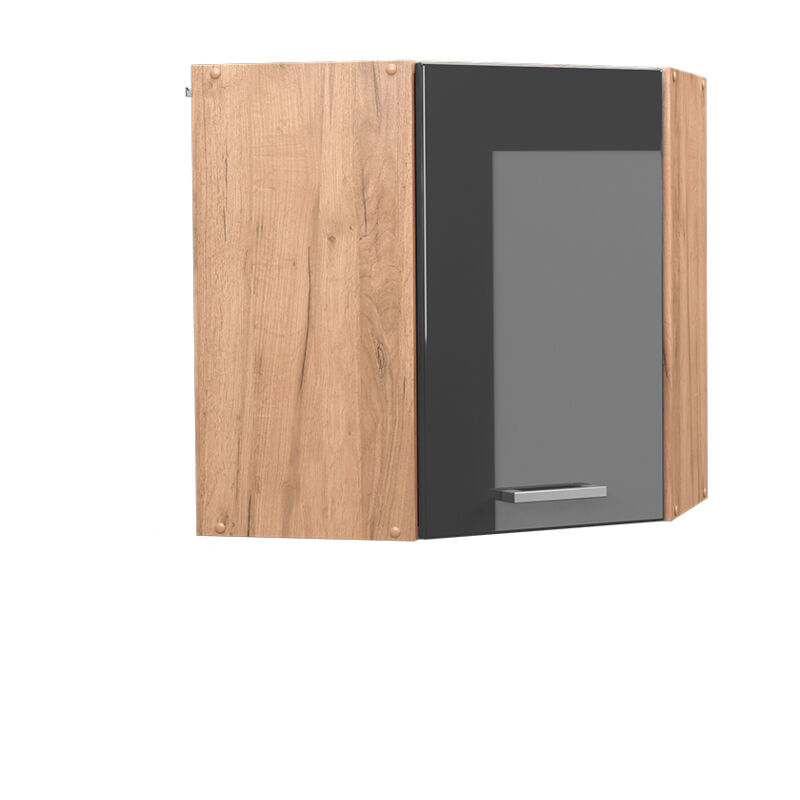 Eckhängeschrank R-line, Anthrazit Hochglanz, 57 Cm, Vicco