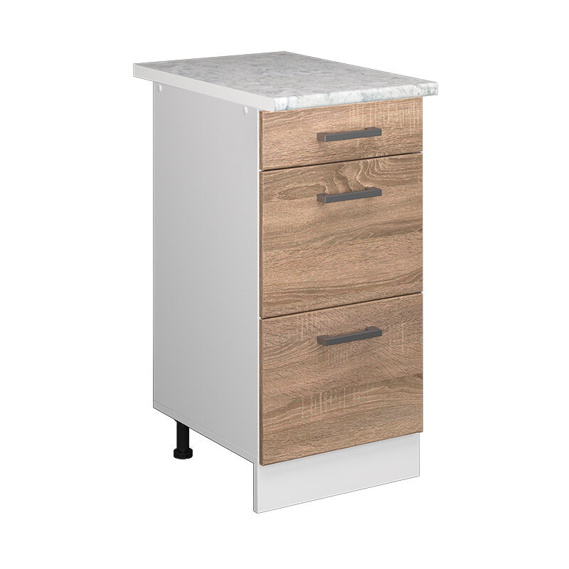 Vicco - Unterschrank R-line, Sonoma, 40 Cm Mit Schubladen