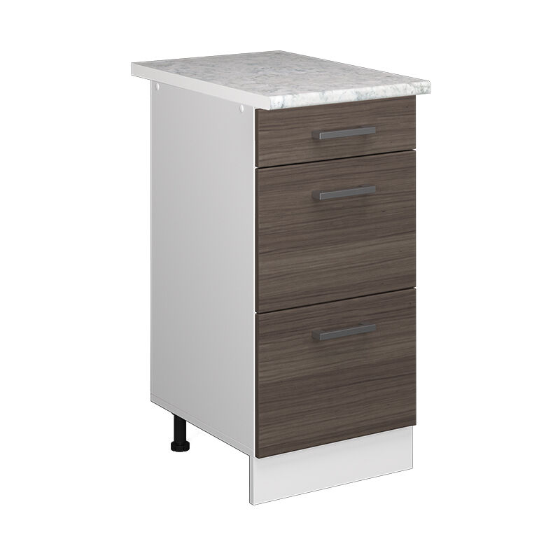 Unterschrank R-line, Grau, 40 Cm Mit Schubladen, Vicco