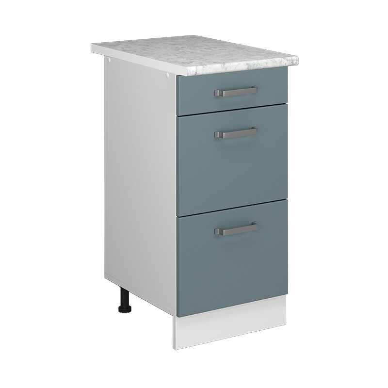 Vicco - Unterschrank R-line, Blau-grau, 40 Cm Mit Schubladen