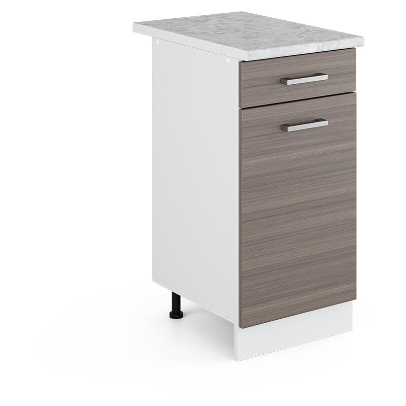 Vicco - Unterschrank R-line, Grau, 40 Cm Mit Schublade, Mit Arbeitsplatte