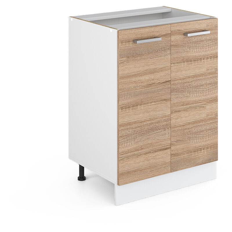 Vicco - Unterschrank R-line, Sonoma, 60 Cm Mit Türen, Ohne Arbeitsplatte
