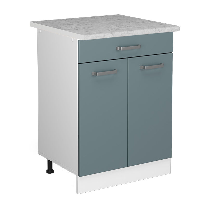 Unterschrank R-line, Blau-grau, 60 Cm Mit Schubladen, Vicco