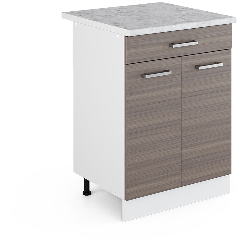 Vicco - Unterschrank R-line, Grau, 60 Cm Mit Schubladen