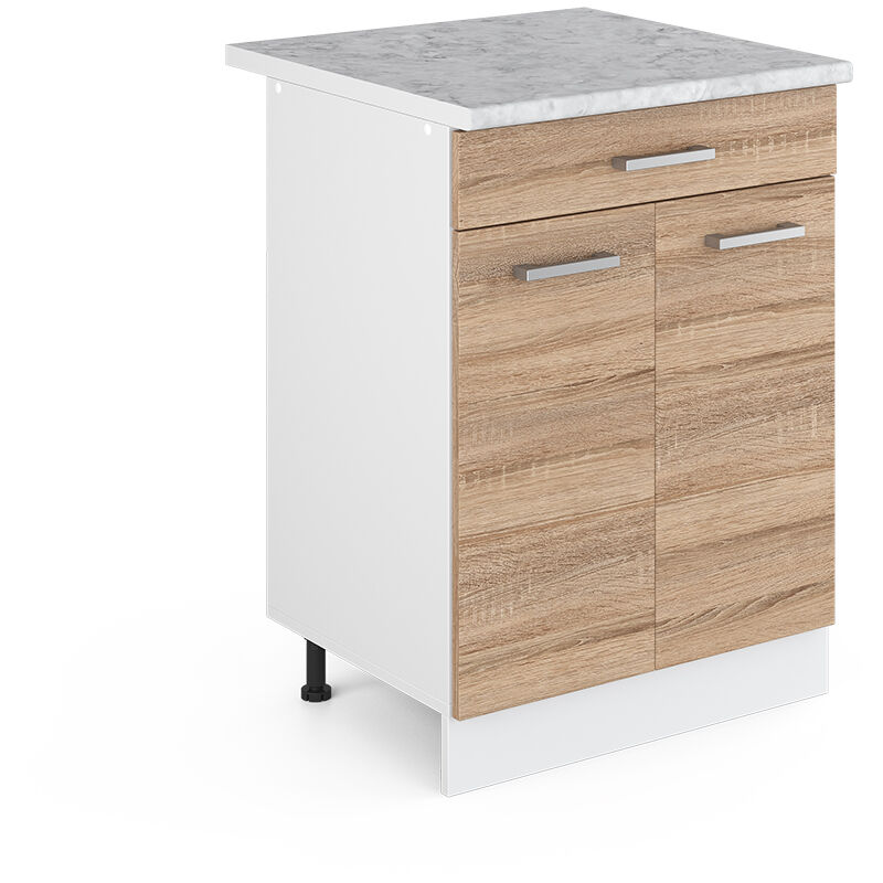 Vicco - Unterschrank R-line, Sonoma, 60 Cm Mit Schubladen