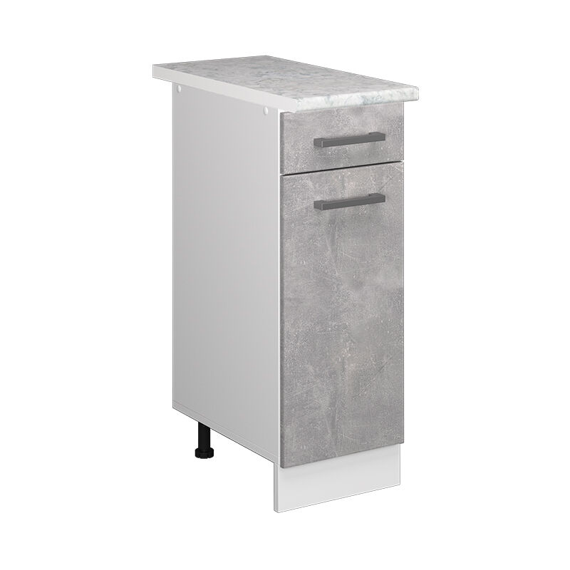 Vicco - Unterschrank R-line, Beton, 30 Cm Mit Schublade, Mit Arbeitsplatte