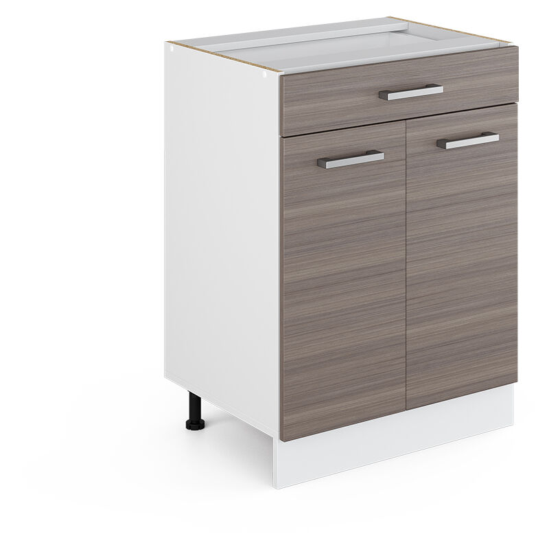 Vicco - Unterschrank R-line, Grau, 60 Cm Mit Schubladen, Ohne Arbeitsplatte