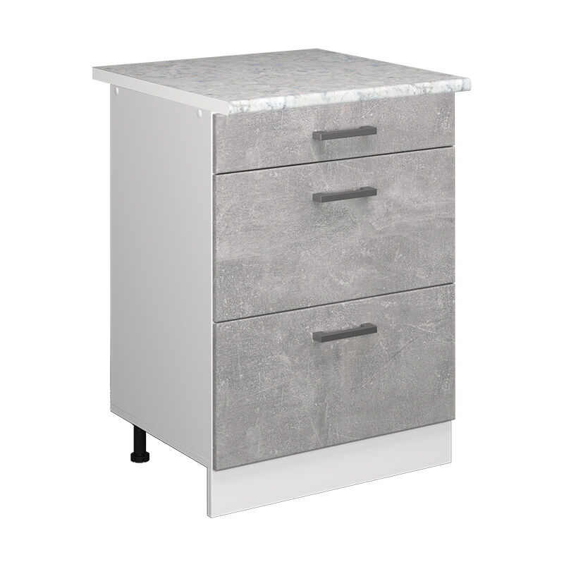 Vicco - Unterschrank R-line, Beton, 60 Cm Mit Schubladen