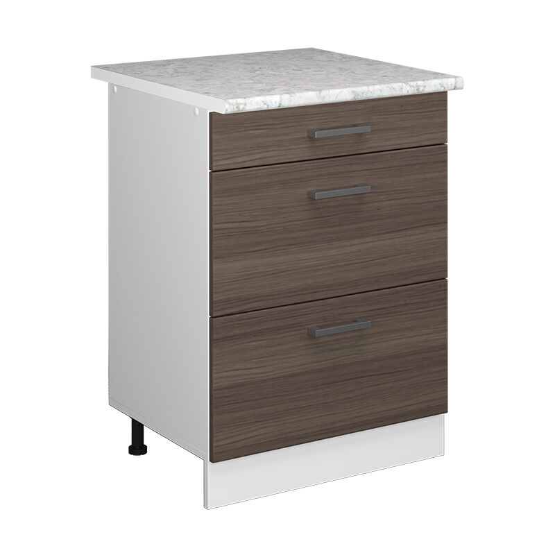 Vicco - Unterschrank R-line, Grau, 60 Cm Mit Schubladen