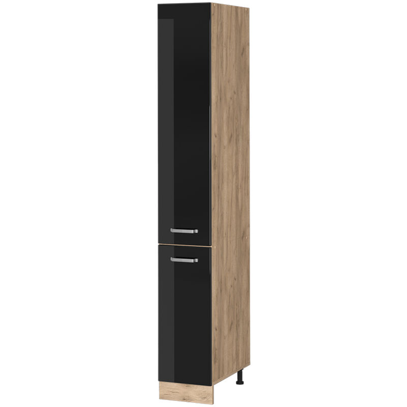 Vicco - Hochschrank R-line, Schwarz Hochglanz, 30 Cm