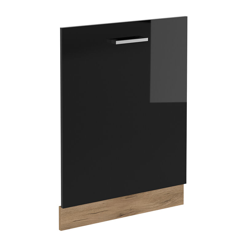 Geschirrspülblende R-line, Schwarz Hochglanz, 60 Cm Ohne Arbeitsplatte Vicco