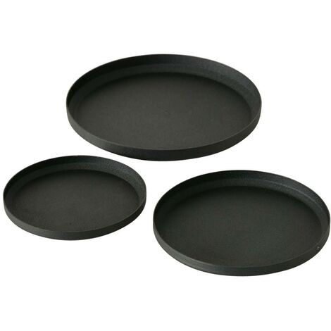 Untersetzer für Kerzen MIO, 3er-Set, schwarz matt