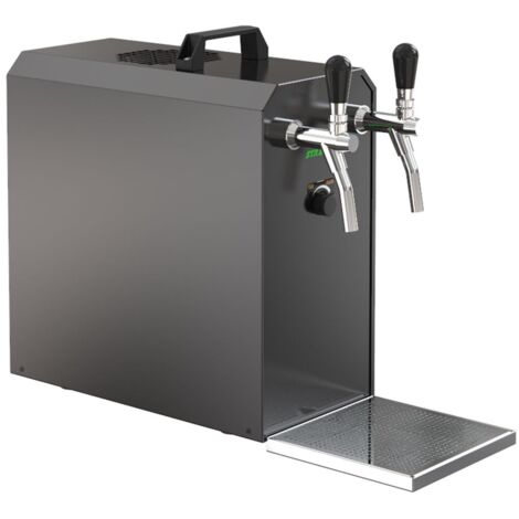 Untertheken Komplett Set - Zapfanlage STREAM 50K mit Luftpumpe Bierkoffer, Bierzapfanlage, Durchlaufkühler 2-leitig Trockenkühler, bis zu 55 Liter/h - BLACK EDITION, Zapfkopf:Köpi,Zapfkopf 2:Köpi