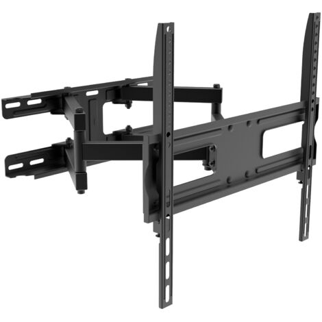 UNYKAch Support TV/Moniteur de Support mural pour écrans plats et incurvés de 32-55 pouces (jusqu'à 50 kg), inclinable et pivotant, avec bras double de Full Motion, VESA max 400 x 400 mm