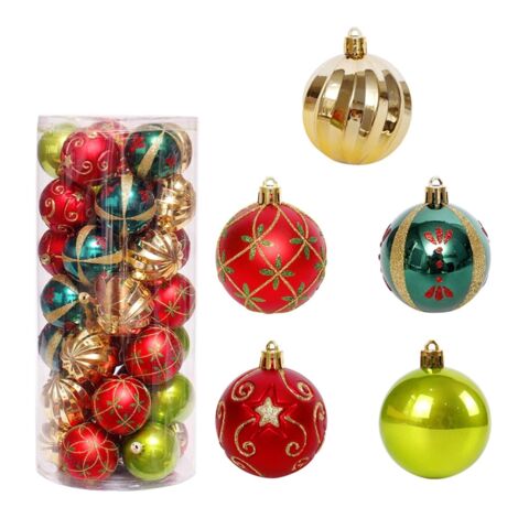 Unzerbrechliche Weihnachtskugeln, 6 cm – 30er-Packung, Dekorationen für Weihnachtsbäume, Weihnachtsfeiern 2021, Hochzeiten und festliche Anlässe
