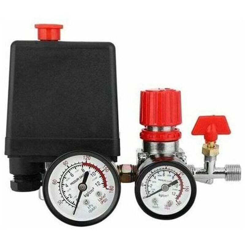 Image of Druckschalterventil für Luftkompressoren, Druckschalter für Luftkompressoren mit Manometerregler.