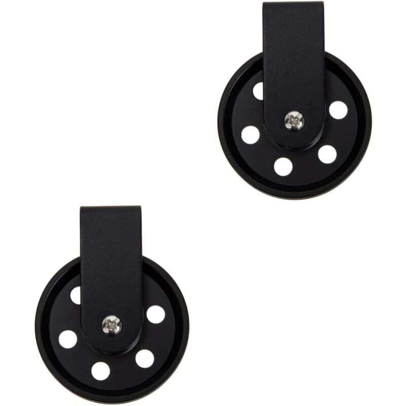 Uonlytech 2 Pièces 50mm Accessoires D'éclairage Suspension Poulie Roue Appliques Murales Noires Lampe Murale Roue En Fer Roue Rétro Corbeaux Roues De