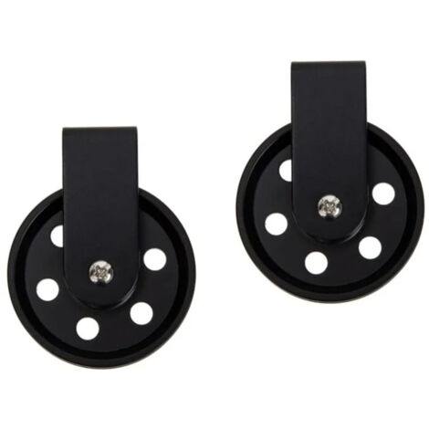 Uonlytech 2 Pièces 50mm Accessoires D'éclairage Suspension Poulie Roue Appliques Murales Noires Lampe Murale Roue En Fer Roue Rétro Corbeaux Roues De Chariot Câble Extérieur Fer Forgé