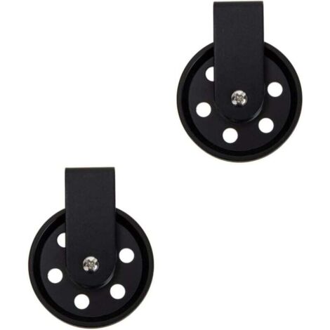 Uonlytech 2 Pièces Accessoires D'éclairage Suspension Poulie Roue Appliques Murales Noires Lampe Murale Roue En Fer Roue Rétro Corbeaux Roues De Chariot Câble Extérieur Fer Forgé