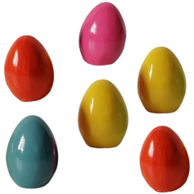Image of Uova di pasqua in ceramica oggetti decorazioni addobbi pasquali per la casa idea regalo set da 6 colorati primavera h 7