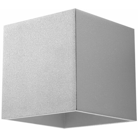 UP Down applique intérieure Appliques Up and Down Applique murale Cube, effet lumière gris aluminium, 1x G9, L 10 cm, salle à manger