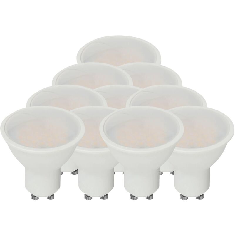 V-TAC Spot LED - 100lm/w - GU10 - Lentille 100° - IP20 - Blanc - 10W - 1000 Lumens - 3000K - Lot de 10