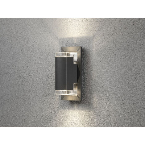 UP & DOWN Außenwandleuchte Aluminium Anthrazit, IP54, mit 2x 5W LED