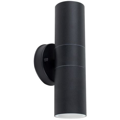 Up Down Black Outdoor Garden Stainless Steel Wall Light