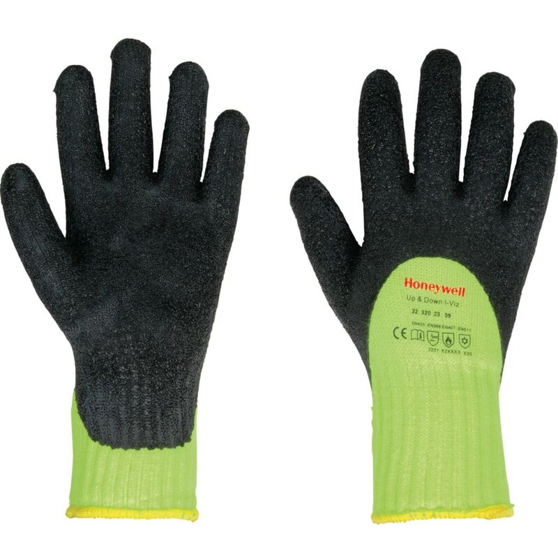 Up & Down I-viz Yellow/Black Cold Resistant Gloves - Size 7 - Honeywell