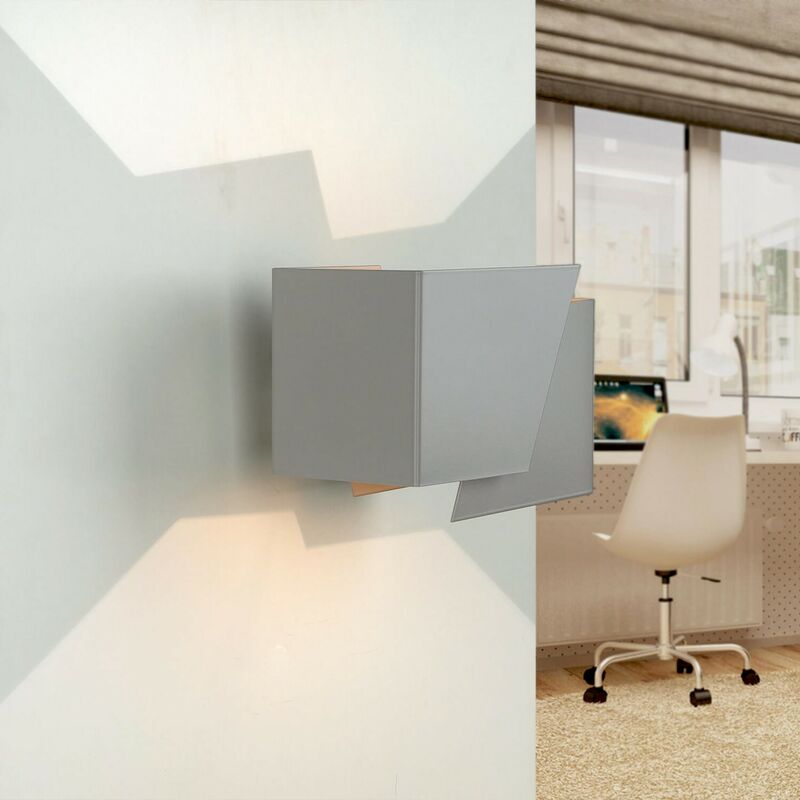 Image of Licht-erlebnisse - Lampada da parete per interni dal design moderno Up Down in metallo Applique Illuminazione indiretta per corridoio salotto blox