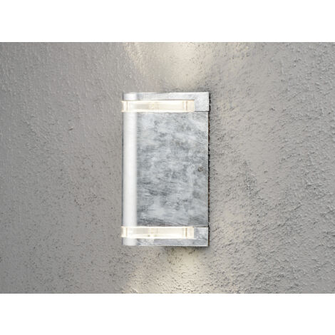 Up-Down Wandleuchte MODENA galv. Stahl, GU10, Höhe 24 cm, IP44