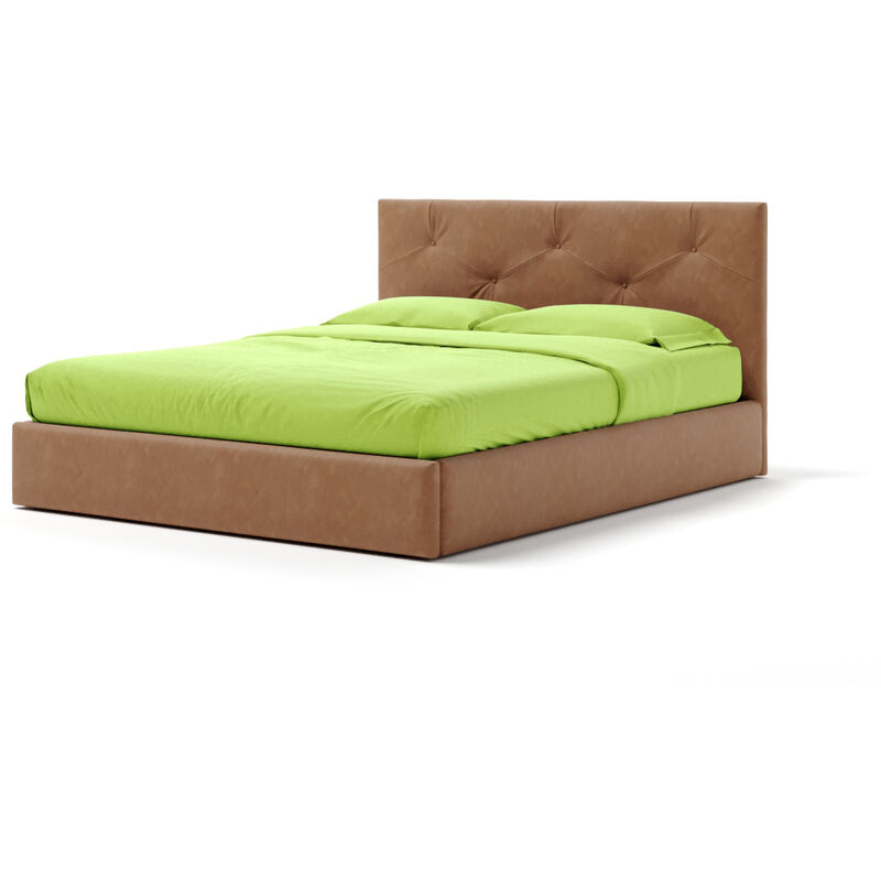 Letto Contenitore Made In Italy Cangù up matrimoniale in pelle rigenerata cuoio