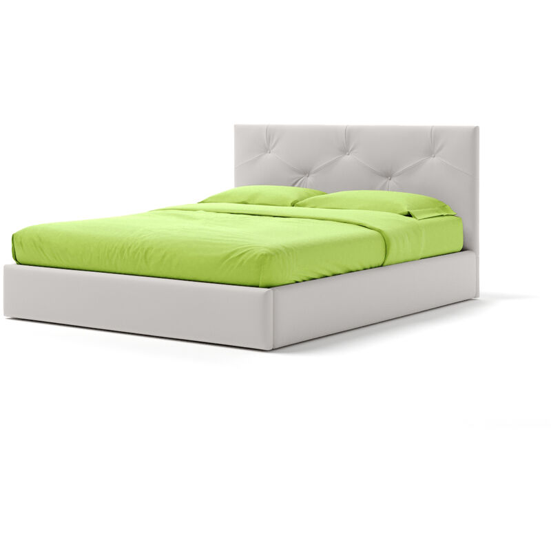 Letto Contenitore Made In Italy Cangù up matrimoniale similpelle bianco