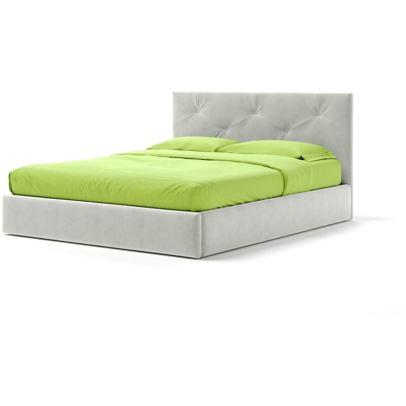 Letto Contenitore Made In Italy Cangù up matrimoniale tessuto bianco