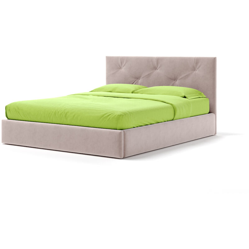 Letto Contenitore Made In Italy Cangù up matrimoniale tessuto rosa